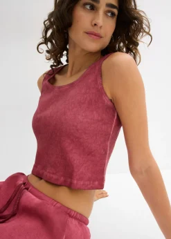 Clearance Top sin mangas de algodón orgánico puro Mujer Camisetas