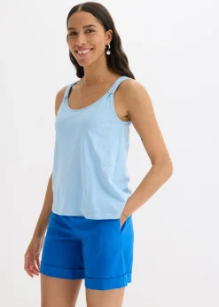 Hot Top sin mangas de algodón orgánico puro Mujer Camisetas