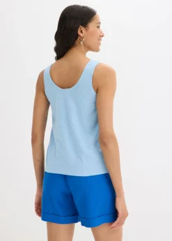 Hot Top sin mangas de algodón orgánico puro Mujer Camisetas