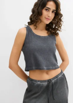 Clearance Top sin mangas de algodón orgánico puro Mujer Camisetas