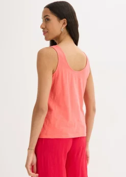 Clearance Top sin mangas de algodón orgánico puro Mujer Camisetas
