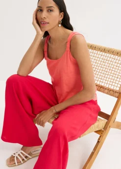 Clearance Top sin mangas de algodón orgánico puro Mujer Camisetas