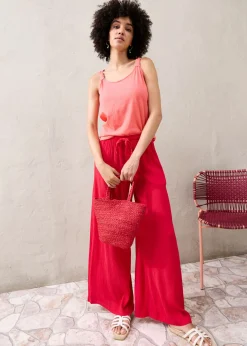Clearance Top sin mangas de algodón orgánico puro Mujer Camisetas