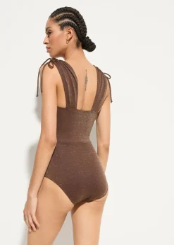 Sale Traje de baño brillante con ligero efecto moldeador Mujer Vestidos Moldeadores|Bañadores