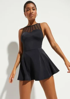 Clearance Traje de baño con efecto moldeador medio y malla transparente Mujer Vestidos Moldeadores|Trajes De Baño