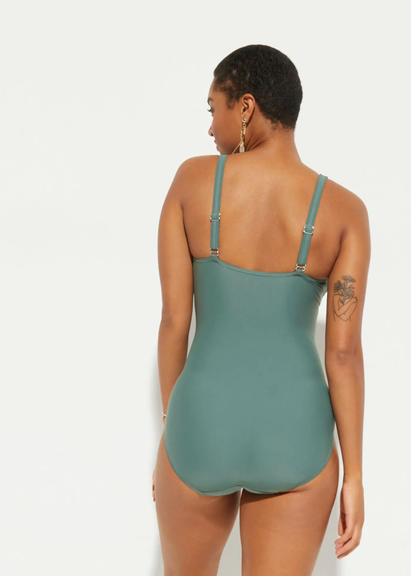 Outlet Traje de baño con efecto moldeador medio y aspecto cruzado Mujer Vestidos Moldeadores|Bañadores