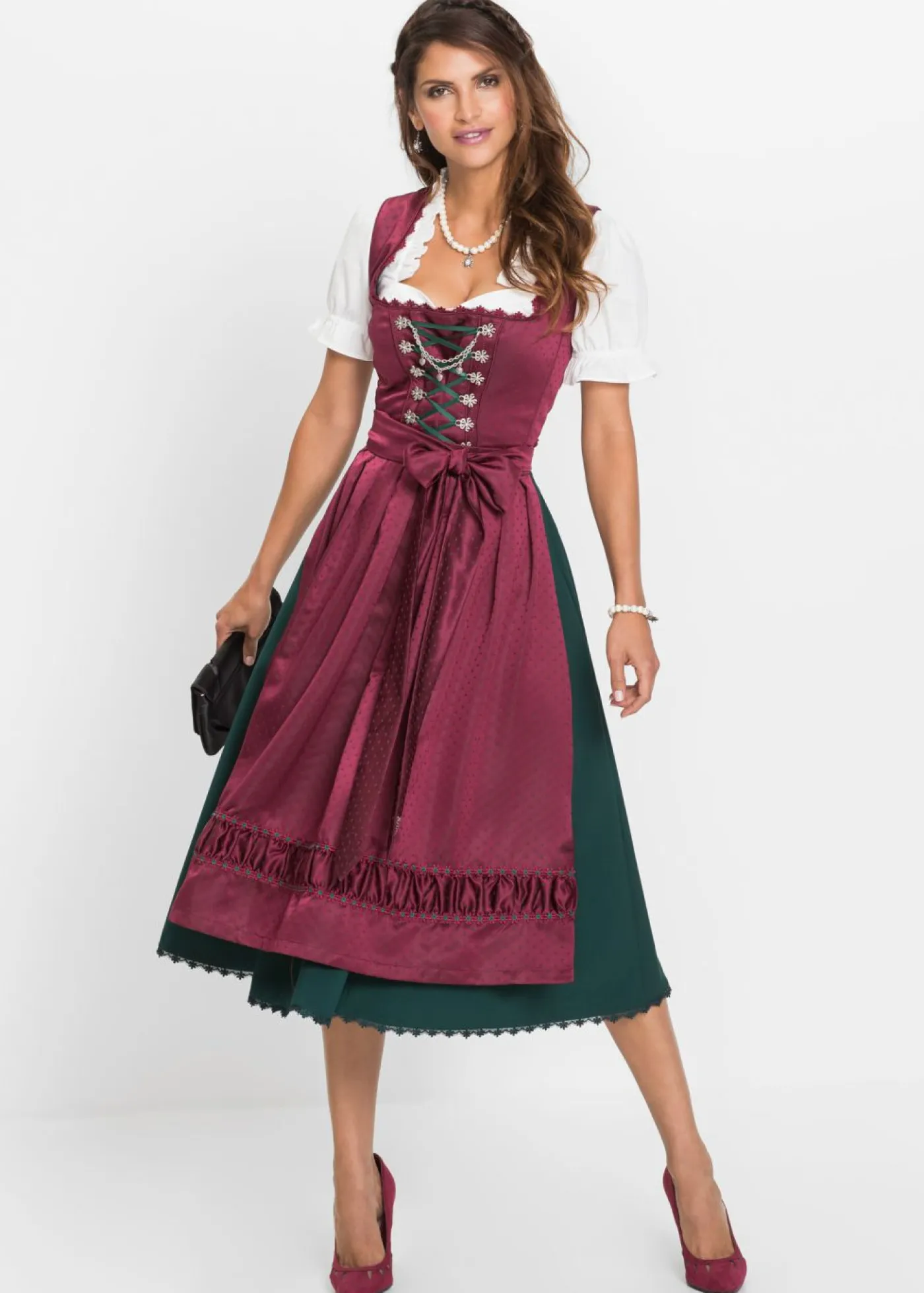 Outlet Traje tirolés y delantal (2 piezas) Mujer Tallas Pequeñas|Vestidos