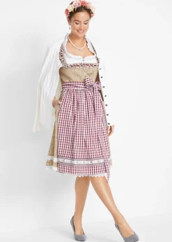 Hot Traje tradicional tirolés con delantal hasta la rodilla Mujer Vestidos