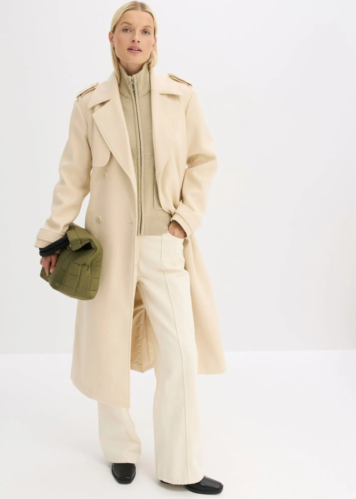 Hot Trenca con aspecto de lana Mujer Chaquetas Y Abrigos