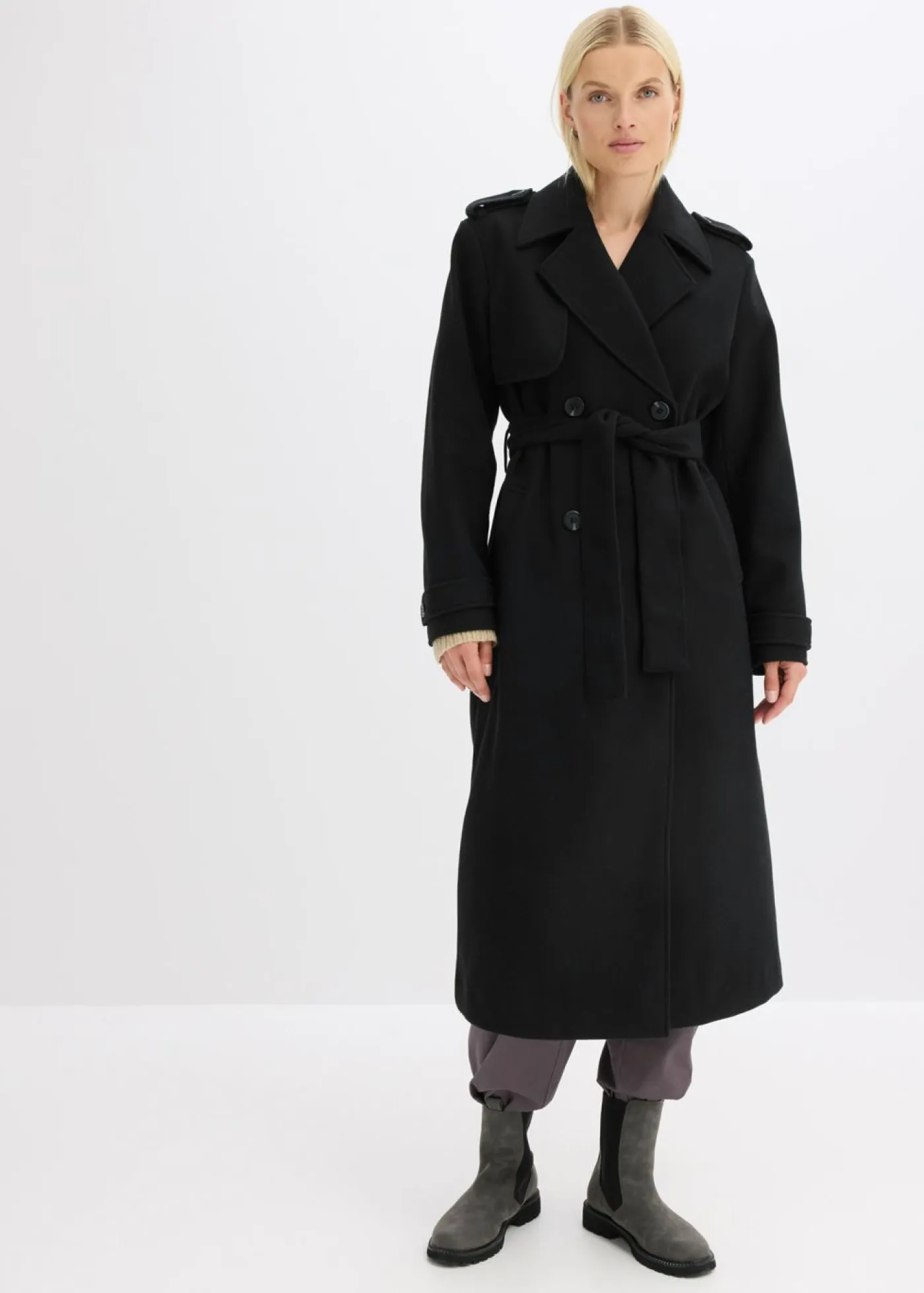 Outlet Trenca con aspecto de lana Mujer Chaquetas Y Abrigos