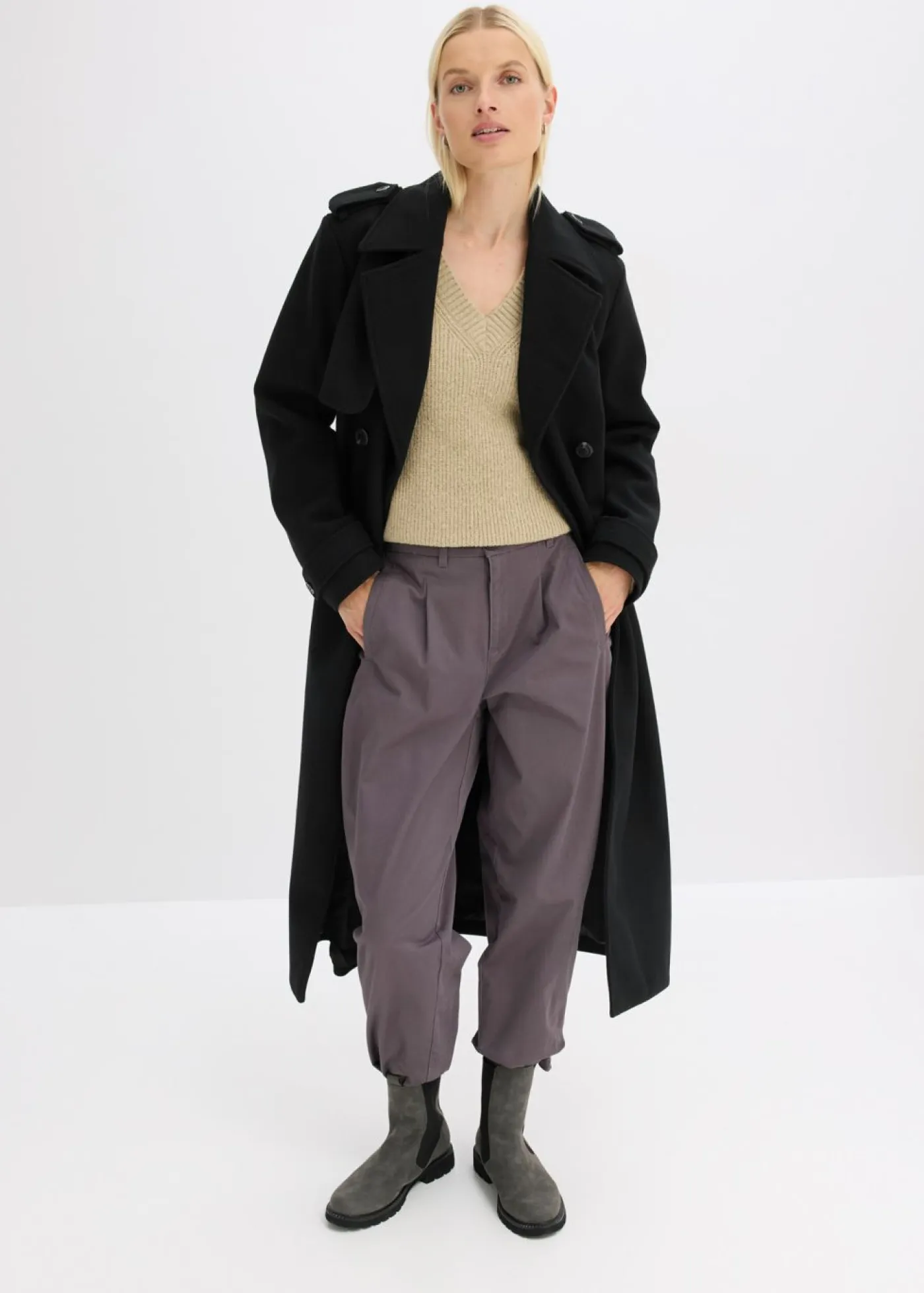 Outlet Trenca con aspecto de lana Mujer Chaquetas Y Abrigos