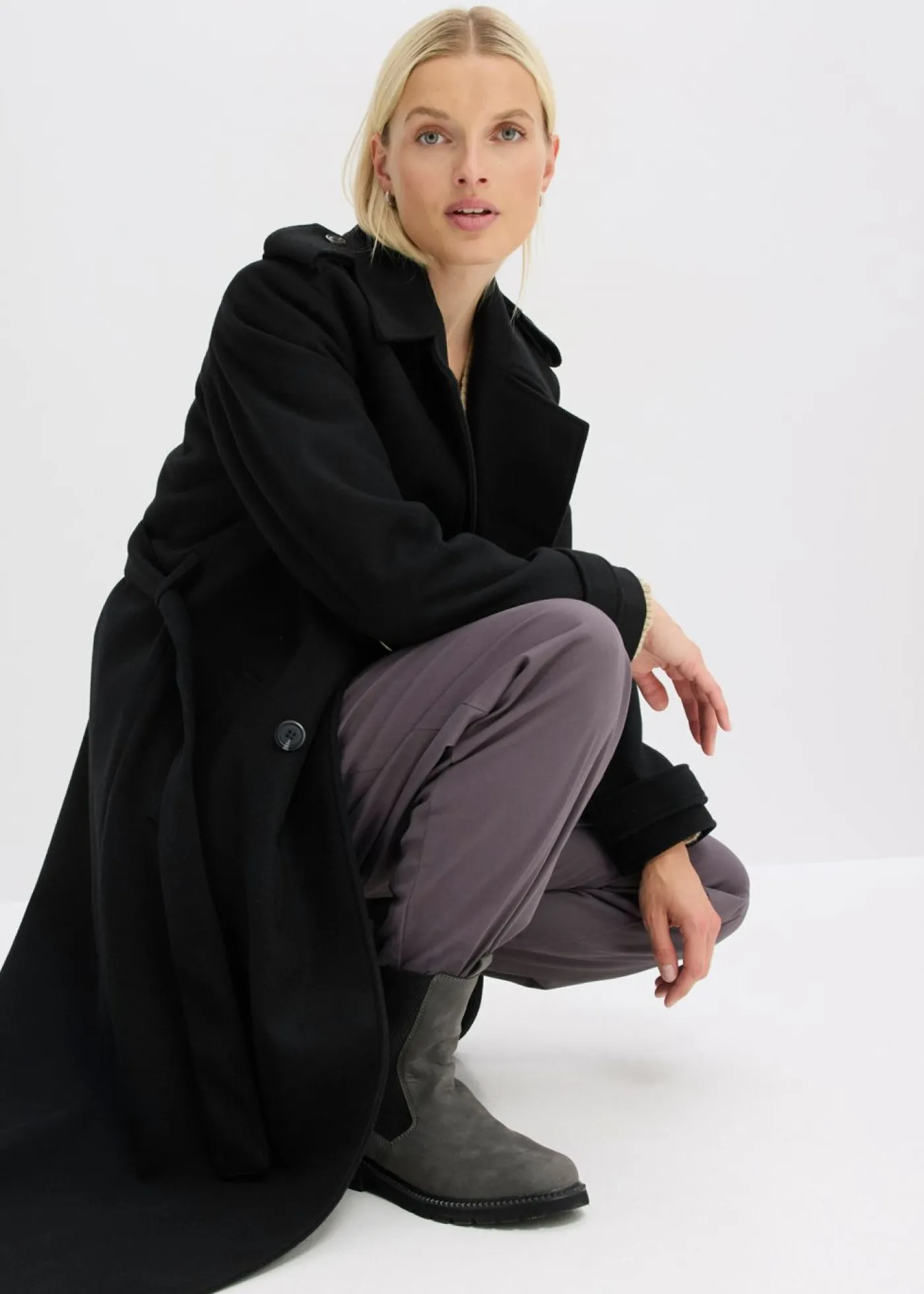 Outlet Trenca con aspecto de lana Mujer Chaquetas Y Abrigos