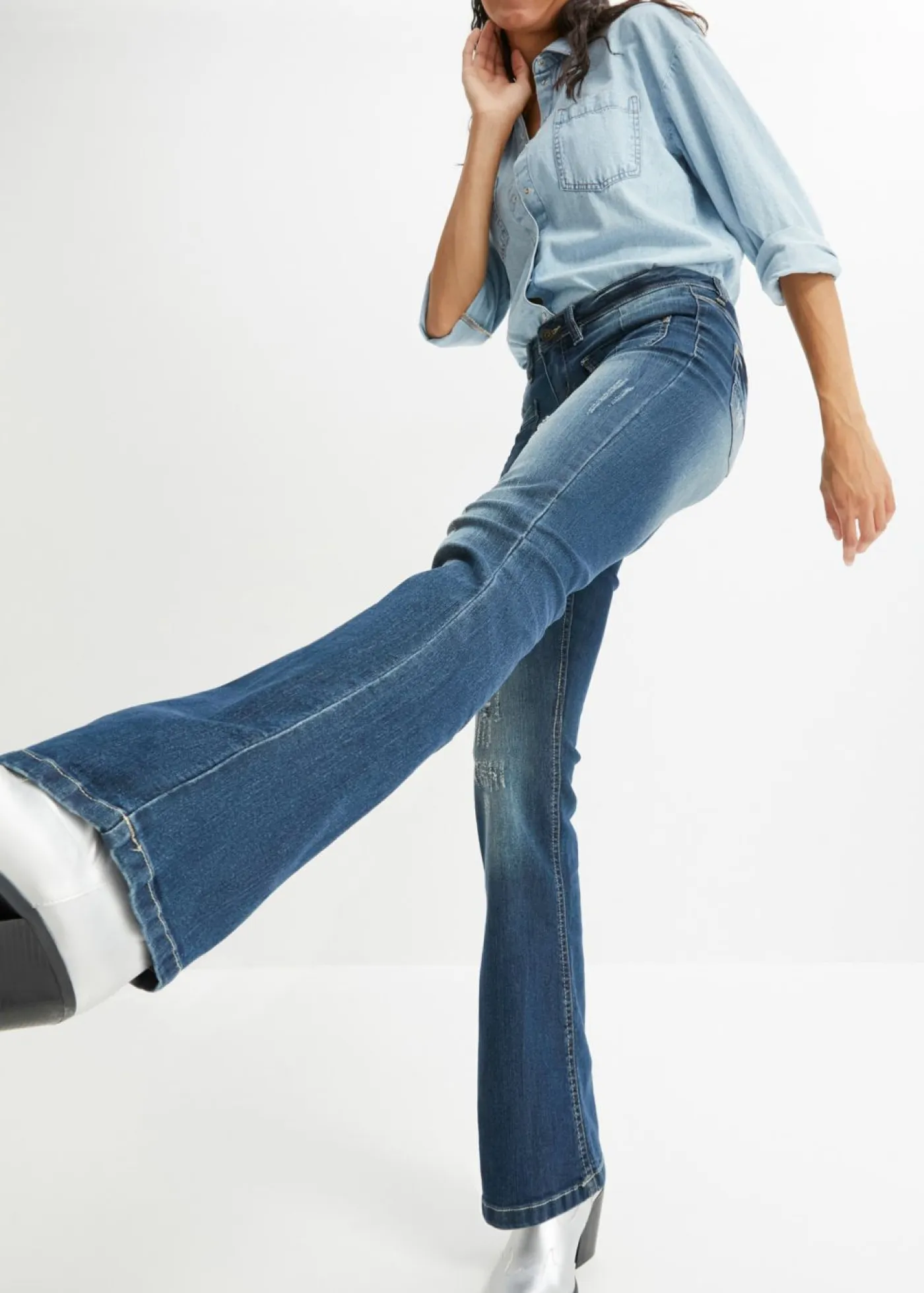 Best Vaquero bootcut con efecto descolorido Mujer Vaqueros