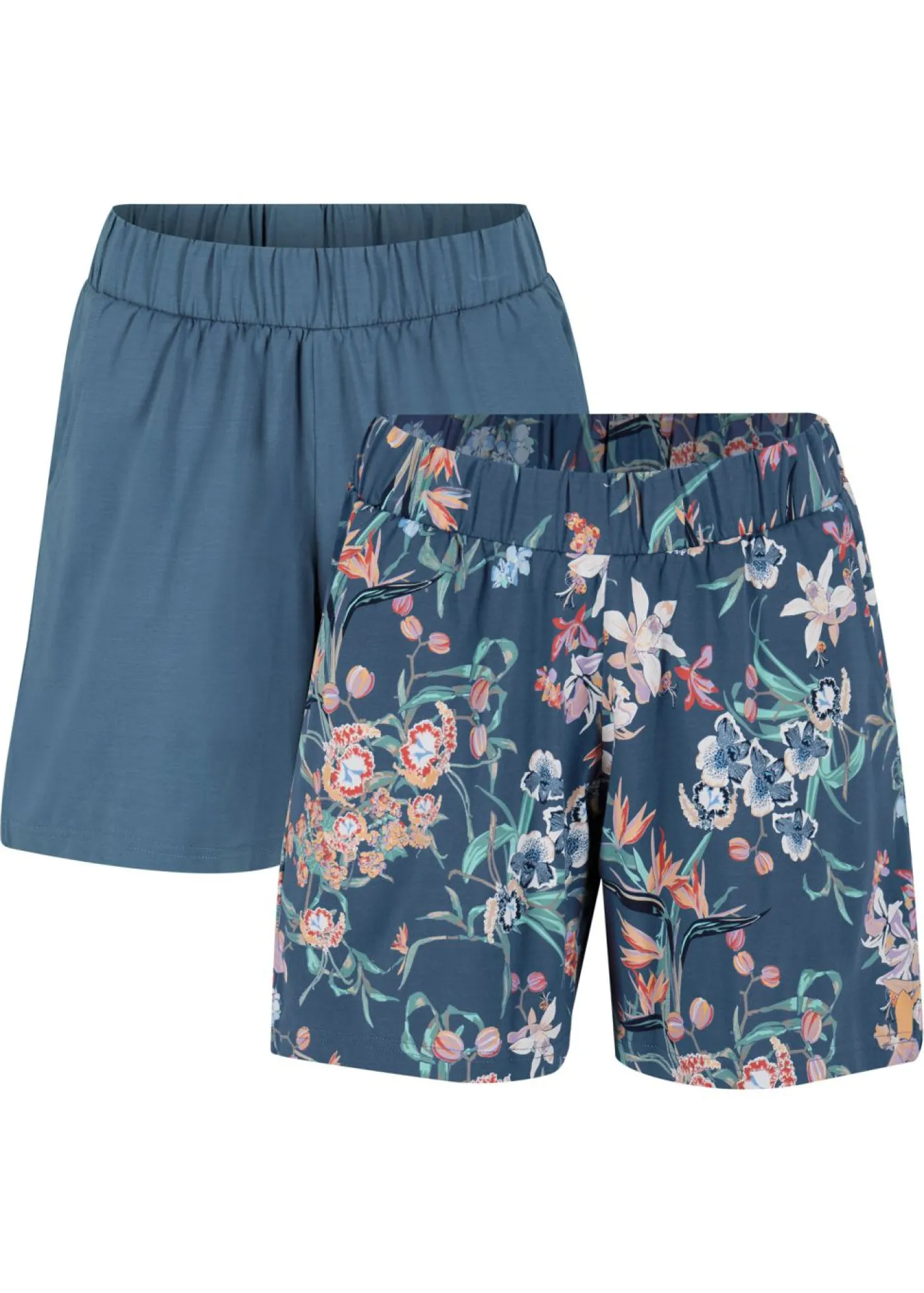 Vaquero corto de mezcla de algodón elástico (2 unidades) Mujer Shorts|Pantalones