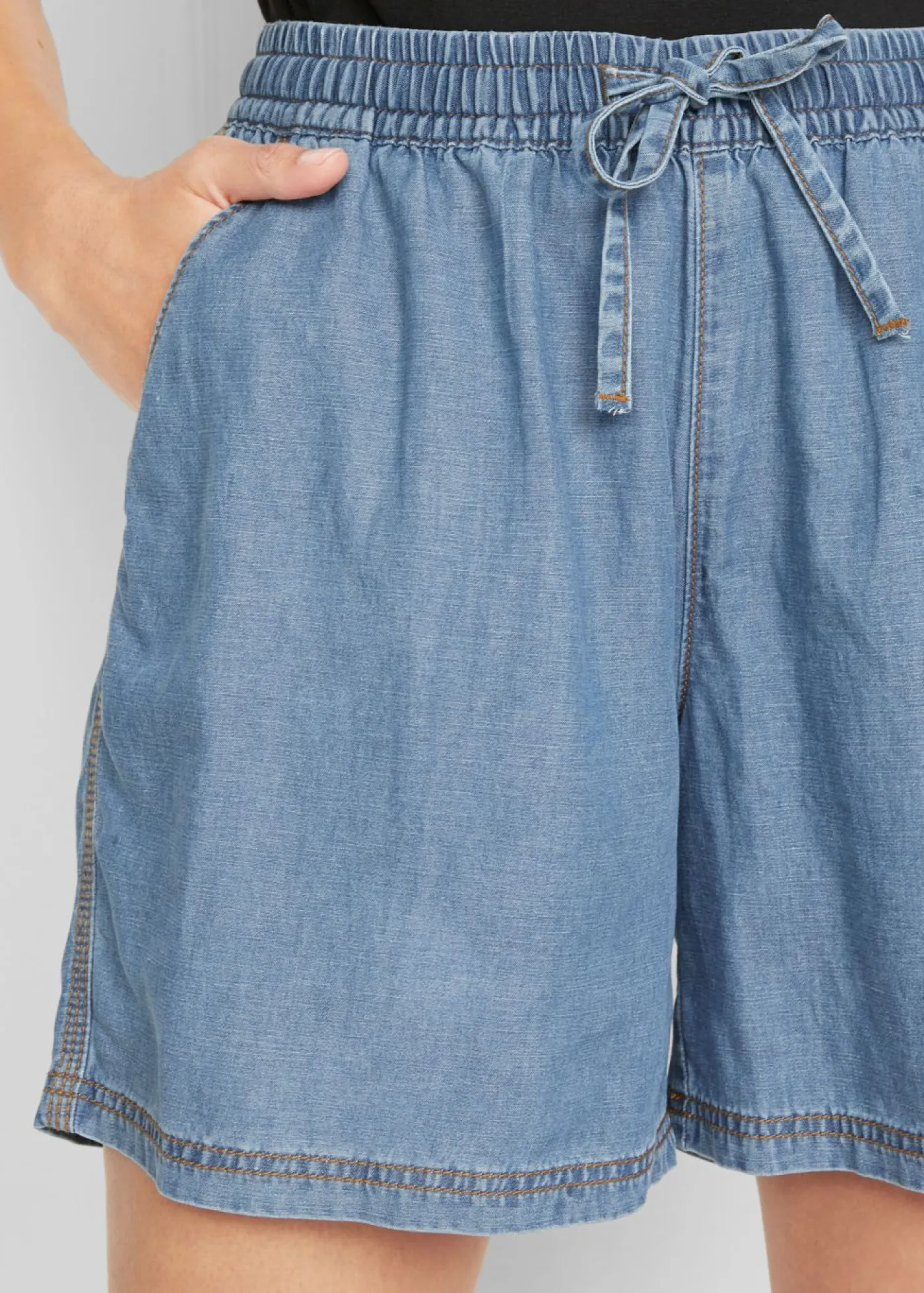 Best Vaquero corto ligero con lino Mujer Shorts