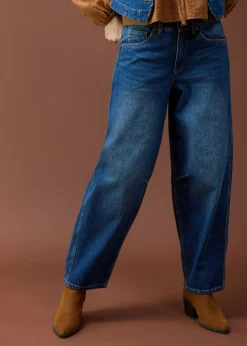 Clearance Vaqueros abullonados con talle medio Mujer Vaqueros
