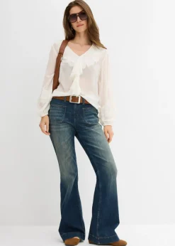 Outlet Vaqueros acampanados de talle medio Mujer Vaqueros