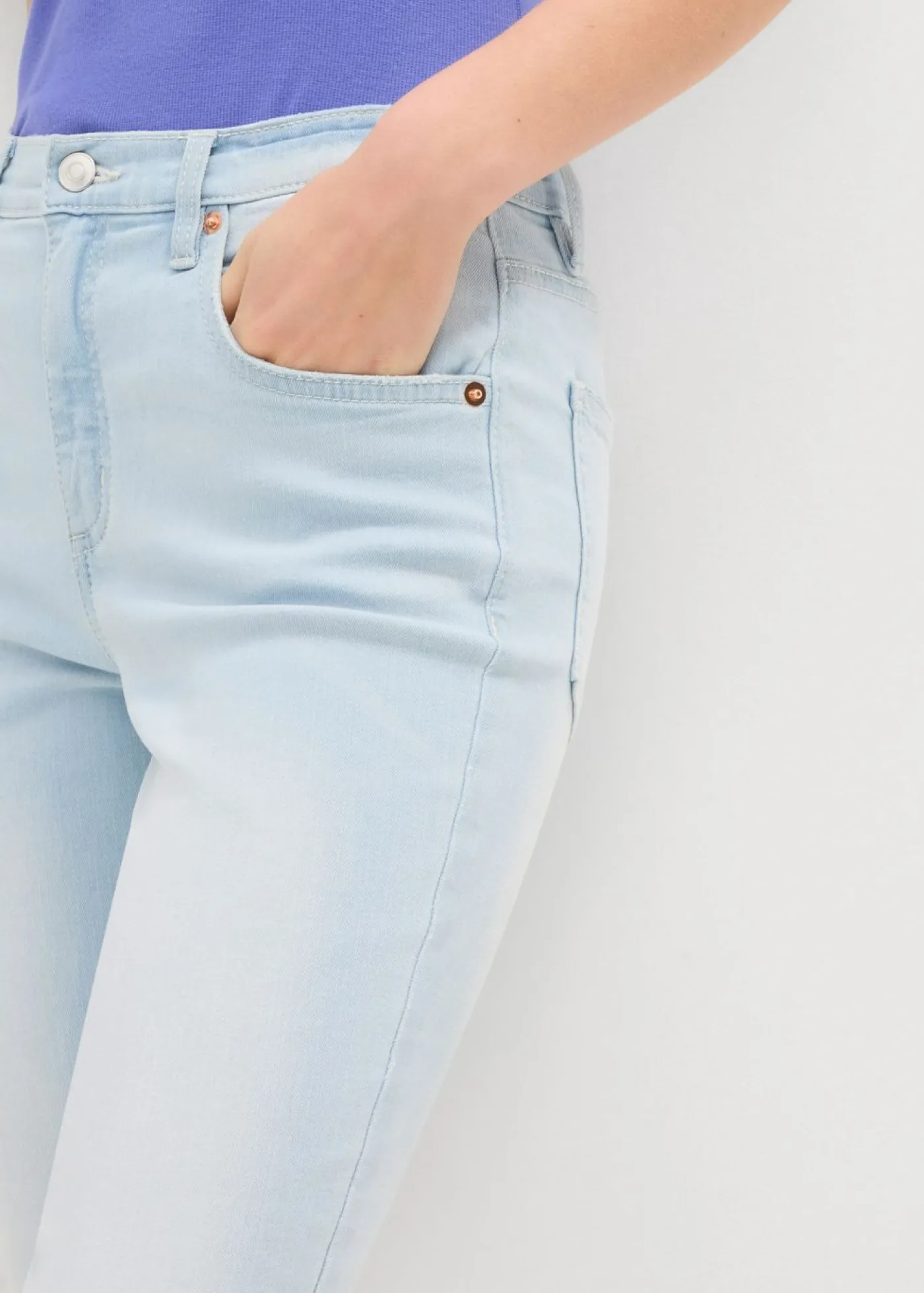 New Vaqueros acampanados, high waist, cropped Mujer Vaqueros
