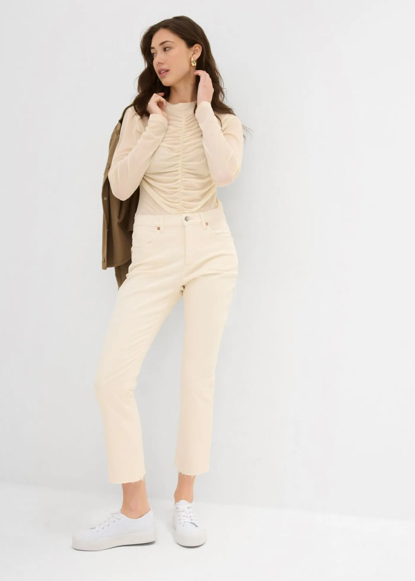 Clearance Vaqueros acampanados, high waist, cropped Mujer Vaqueros