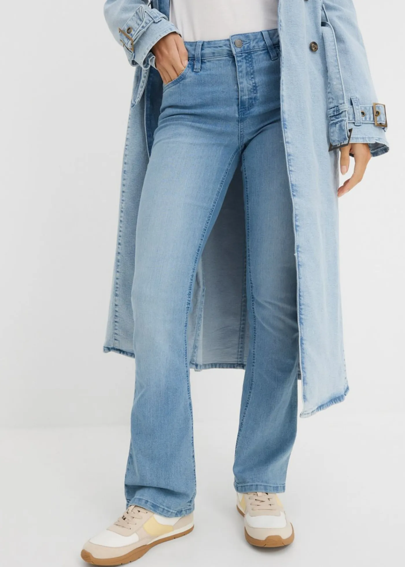 Sale Vaqueros acampanados, mid waist, elásticos Mujer Vaqueros|Tallas Pequeñas