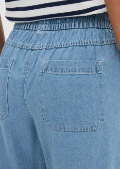 Vaqueros anchos de talle medio con cinturilla cómoda Mujer Vaqueros