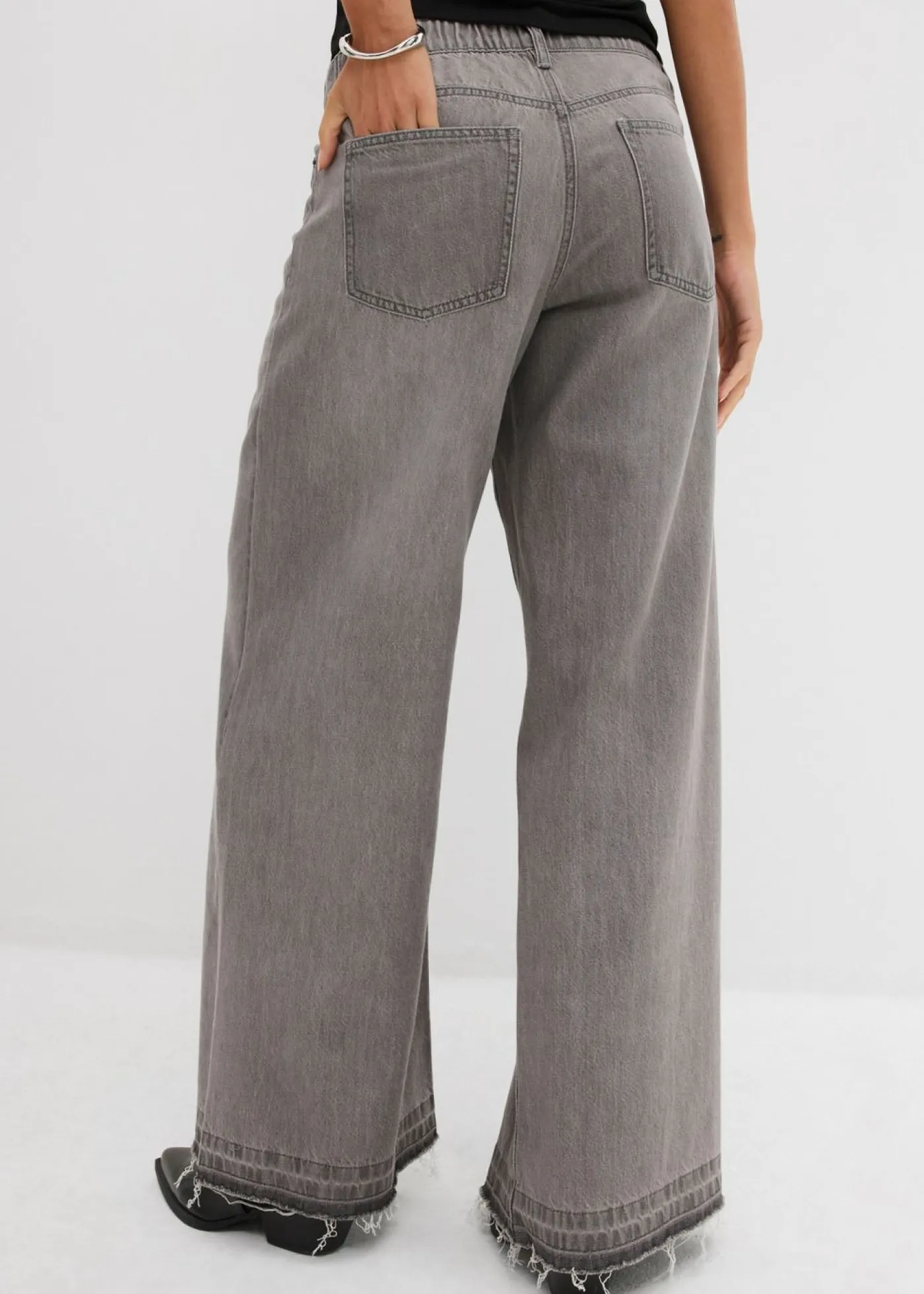 New Vaqueros anchos de talle medio con cinturilla cómoda Mujer Vaqueros|Tallas Pequeñas
