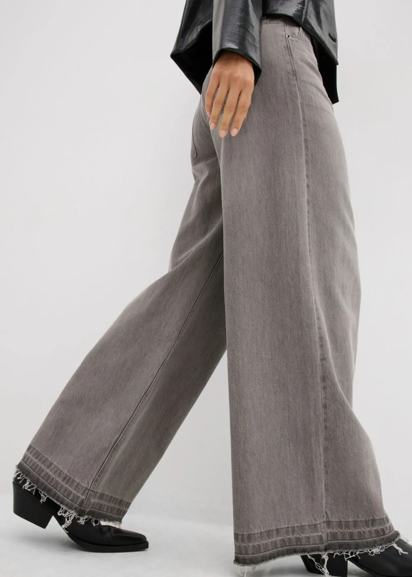 New Vaqueros anchos de talle medio con cinturilla cómoda Mujer Vaqueros|Tallas Pequeñas