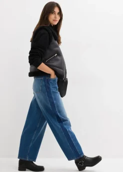 Hot Vaqueros barrel, high waist, cropped Mujer Vaqueros
