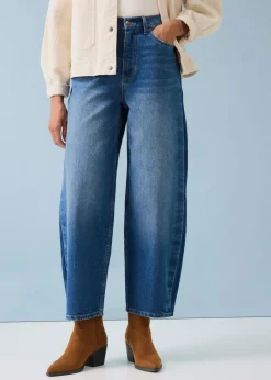 Hot Vaqueros barrel, high waist, cropped Mujer Vaqueros