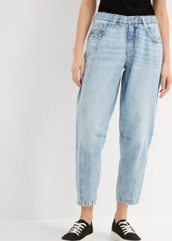 Clearance Vaqueros barrel, mid waist, low stretch, cropped Mujer Vaqueros