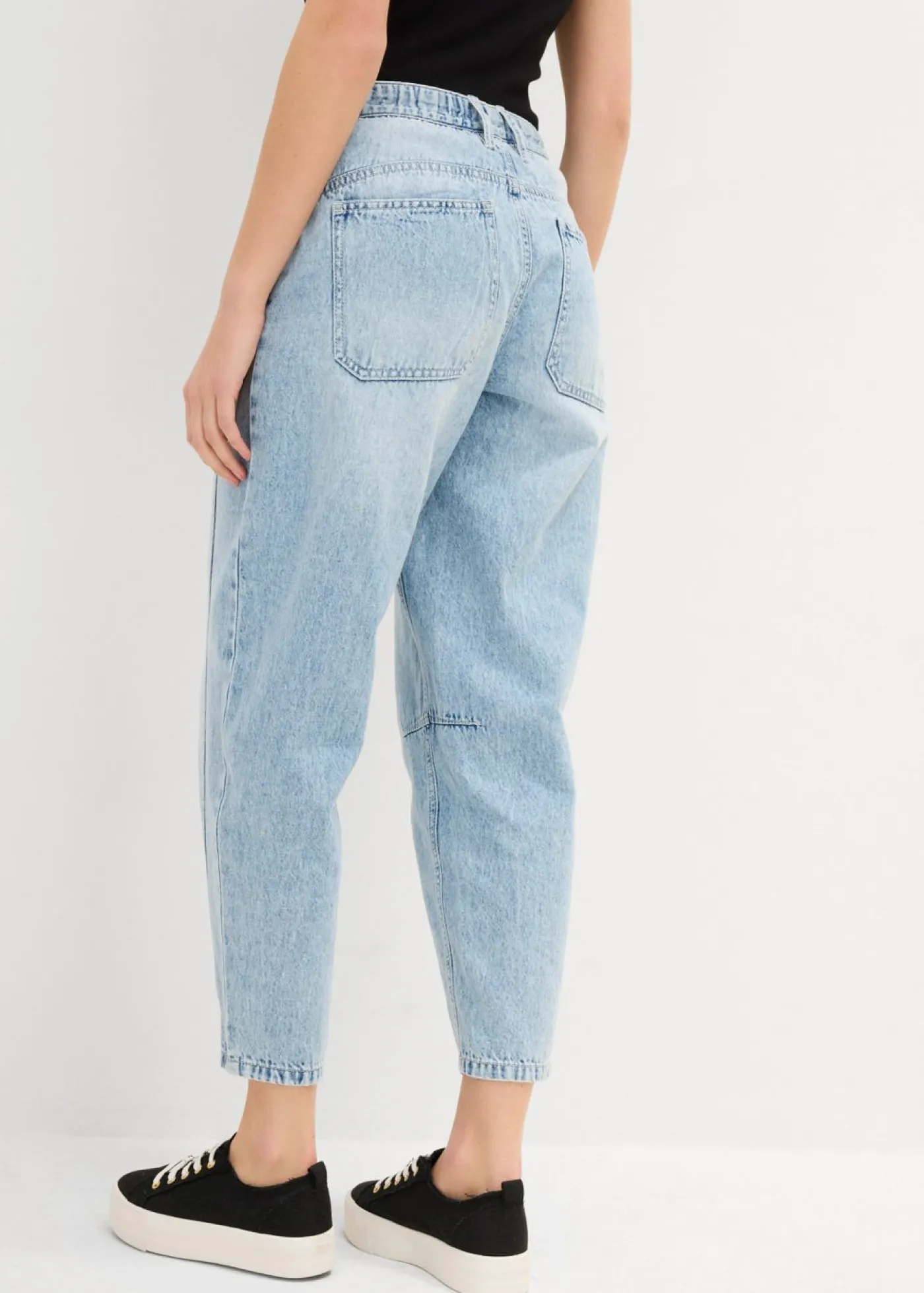 Clearance Vaqueros barrel, mid waist, low stretch, cropped Mujer Vaqueros