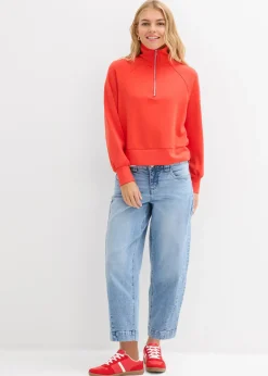 Outlet Vaqueros barrel, mid waist, cropped Mujer Vaqueros