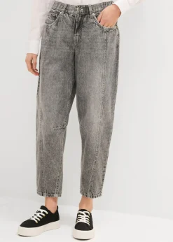 Vaqueros barrel, mid waist, low stretch, cropped Mujer Vaqueros