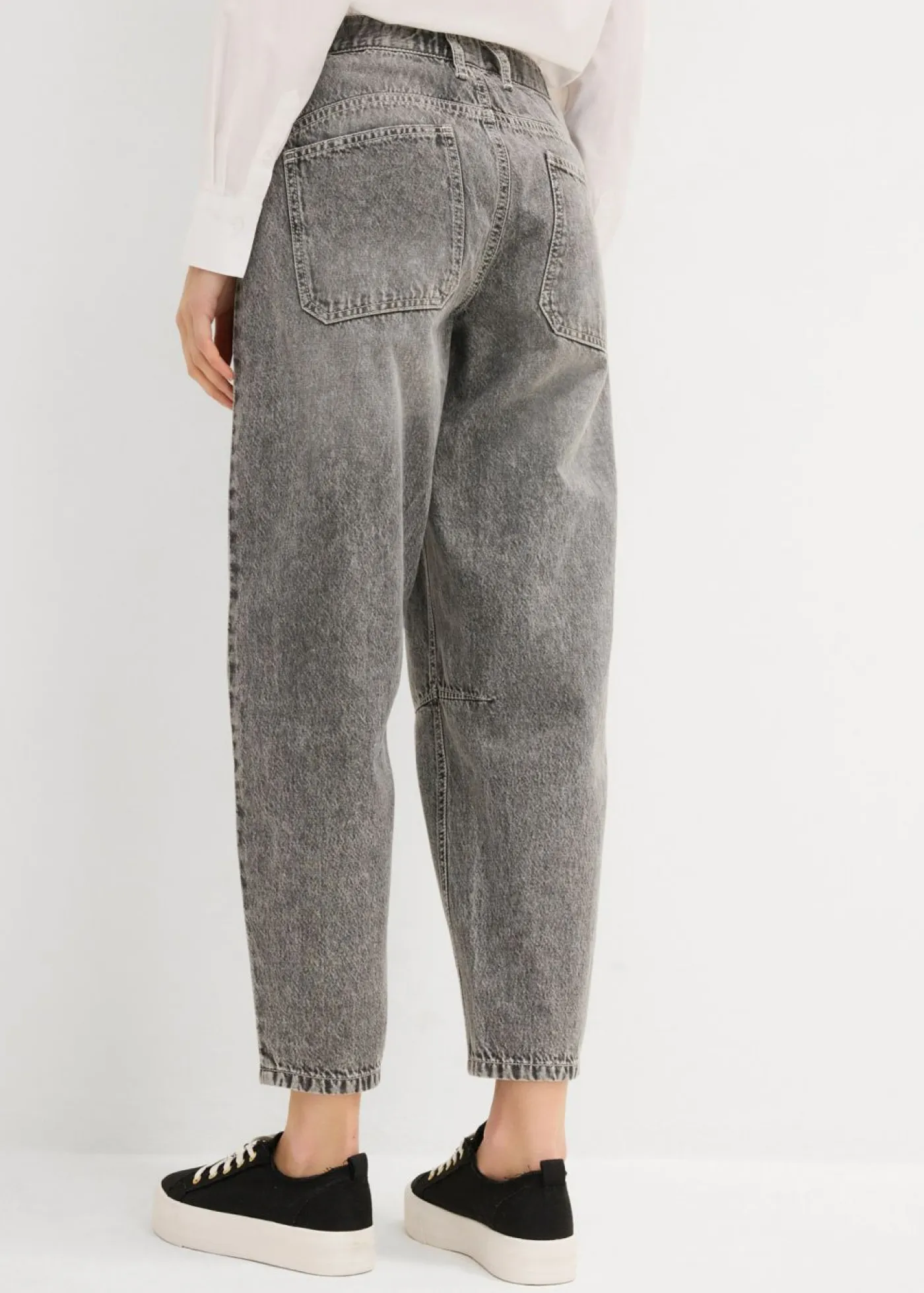 Vaqueros barrel, mid waist, low stretch, cropped Mujer Vaqueros