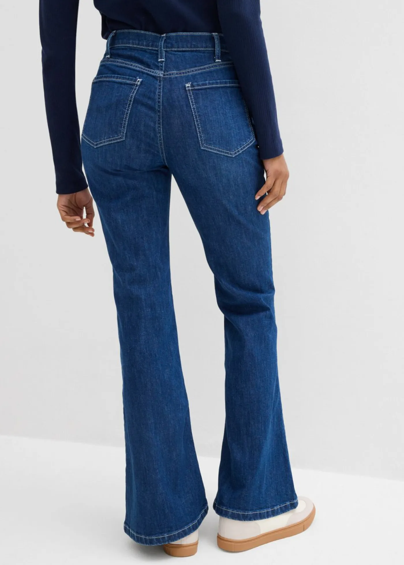 Discount Vaqueros bootcut, high waist, largo completo y elásticos Mujer Tallas Pequeñas|Vaqueros
