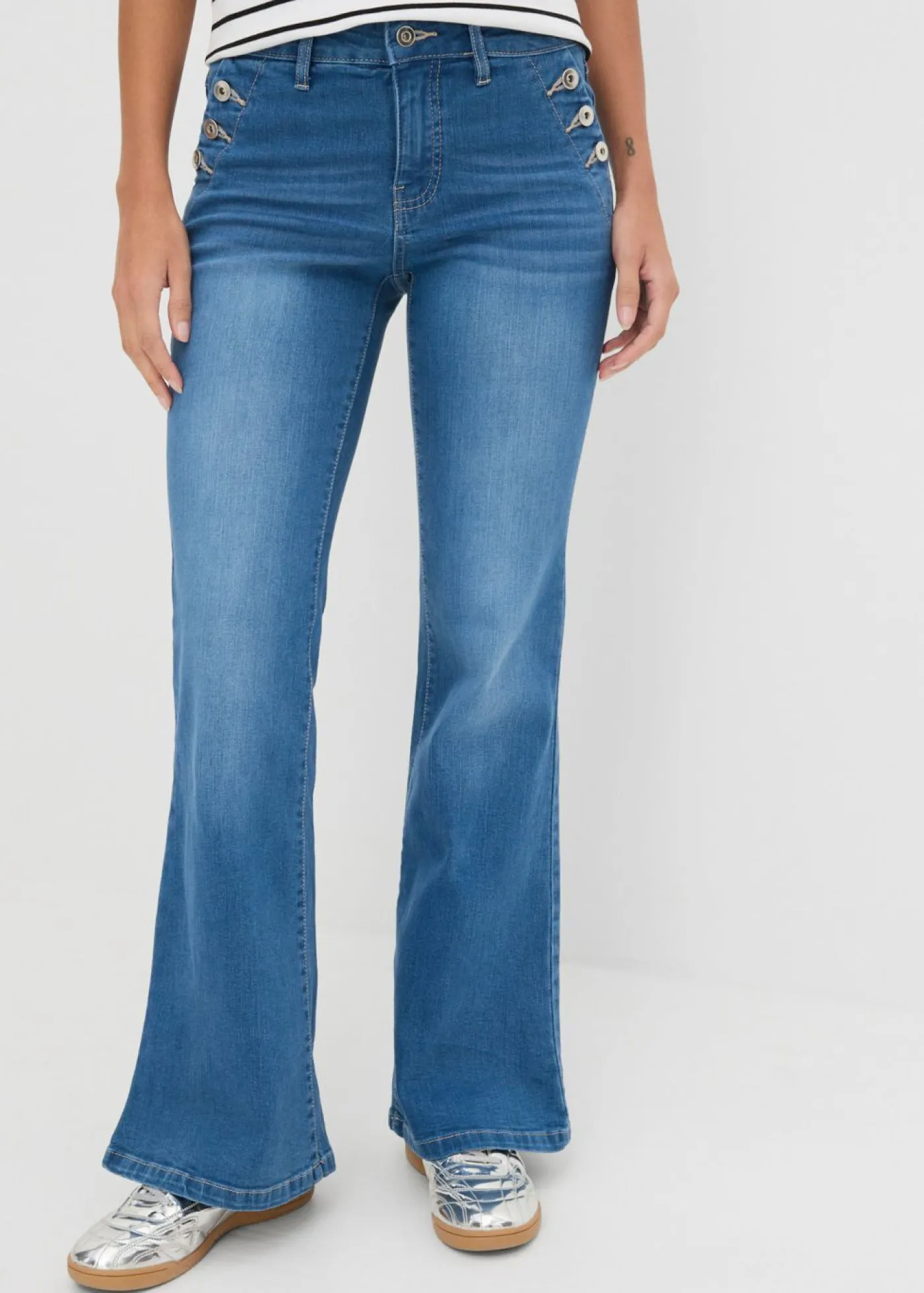 Best Vaqueros bootcut, mid waist, de algodón orgánico Mujer Vaqueros|Tallas Pequeñas