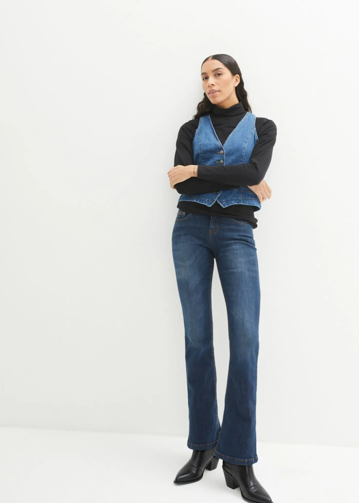 Hot Vaqueros bootcut mid waist, elásticos Mujer Vaqueros|Tallas Pequeñas