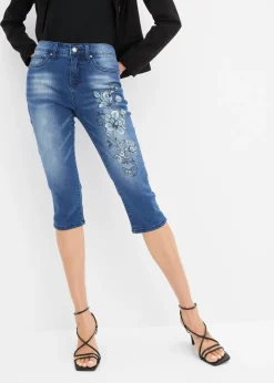 Outlet Vaqueros capri con estampado de mariposas Mujer Vaqueros