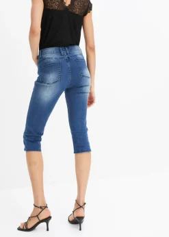 Outlet Vaqueros capri con estampado de mariposas Mujer Vaqueros