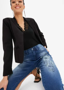 Outlet Vaqueros capri con estampado de mariposas Mujer Vaqueros