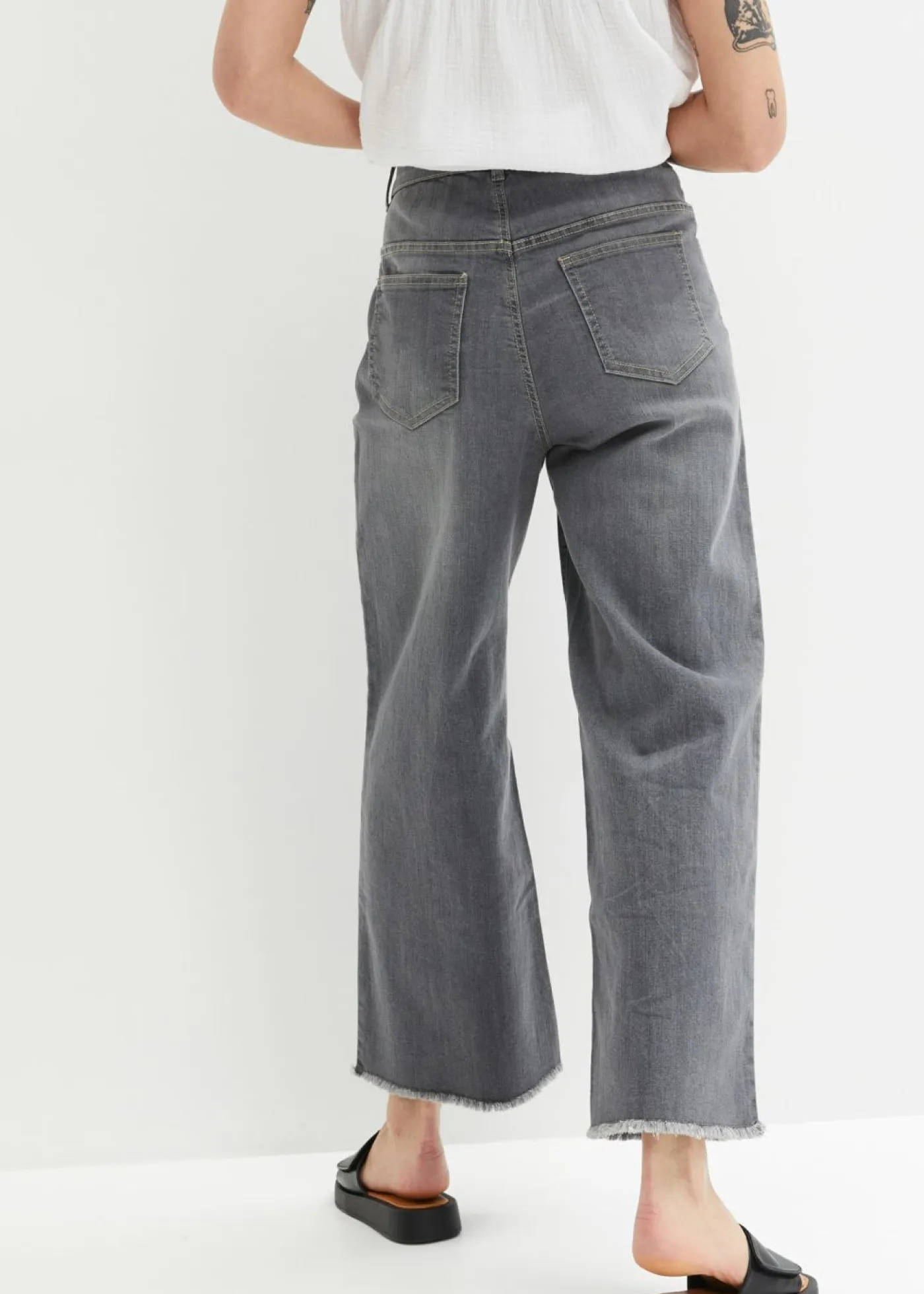 Outlet Vaqueros capri de corte ancho Mujer Vaqueros