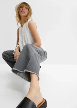 Outlet Vaqueros capri de corte ancho Mujer Vaqueros