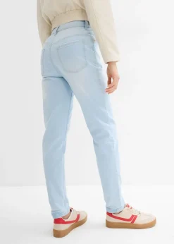 Outlet Vaqueros capri de talle alto con corte mom Mujer Vaqueros
