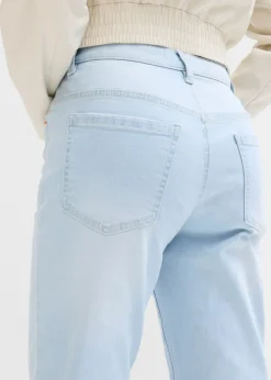 Outlet Vaqueros capri de talle alto con corte mom Mujer Vaqueros