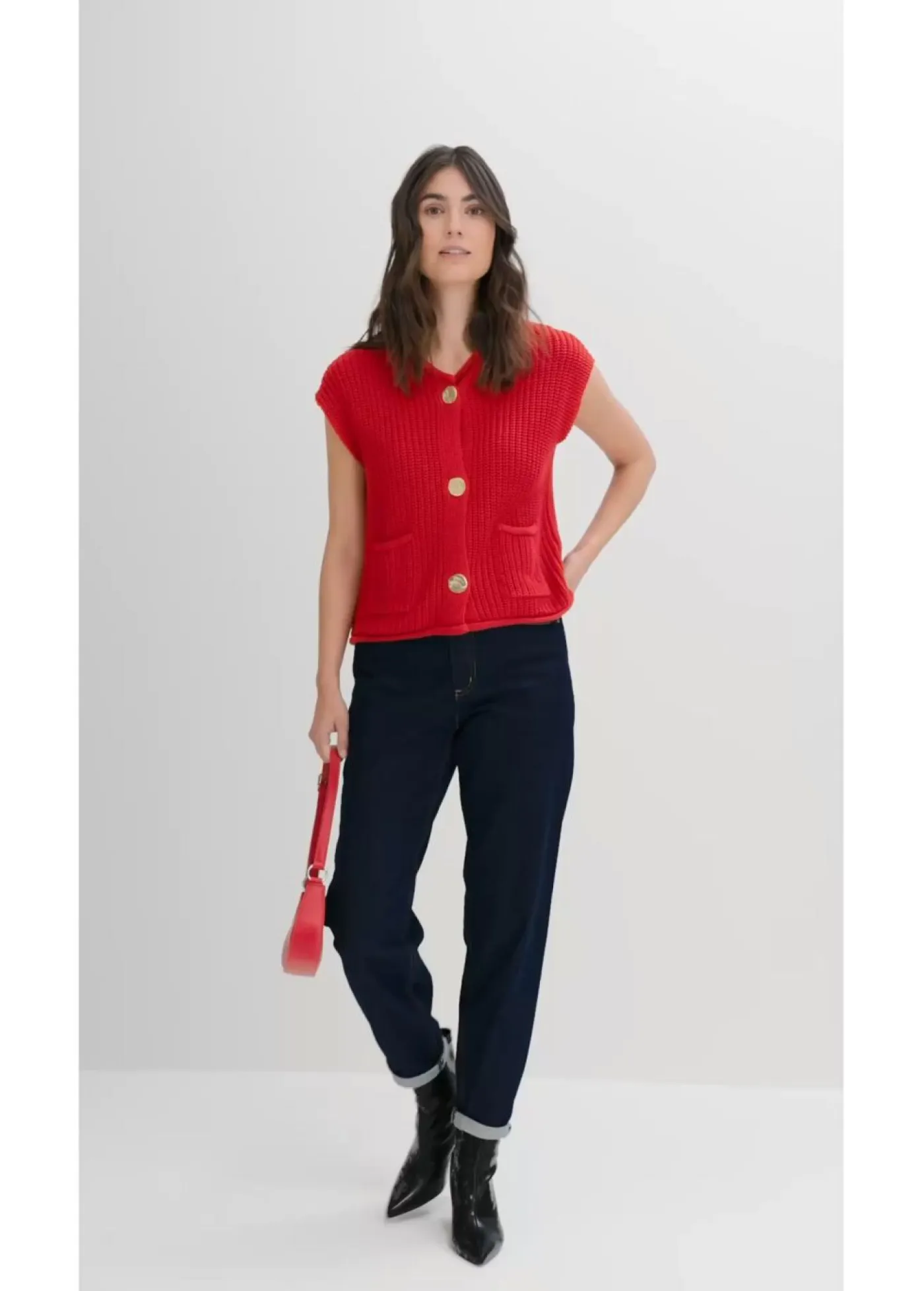 New Vaqueros capri de talle alto con corte mom Mujer Vaqueros