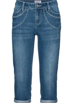 Hot Vaqueros capri de talle medio con corte recto Mujer Vaqueros