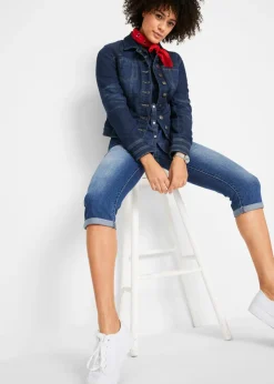 Hot Vaqueros capri de talle medio con corte recto Mujer Vaqueros
