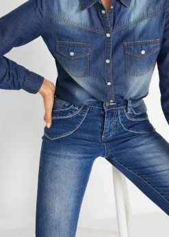 Hot Vaqueros capri de talle medio con corte recto Mujer Vaqueros
