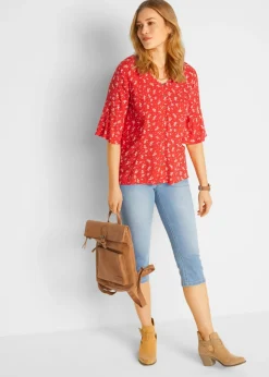 Best Vaqueros capri elásticos, cómodos, 2 unidades Mujer Vaqueros