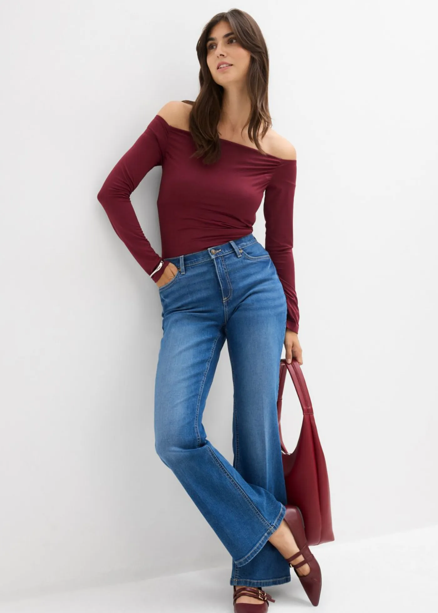 Discount Vaqueros con corte bootcut y talle medio Mujer Vaqueros